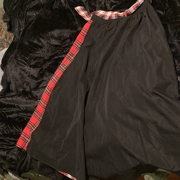 A-line plaid colorblock belted skirt - Picture 4 of 5
